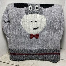 Dog Sweater Moose Gray with Bow Tie Medium - $10.88