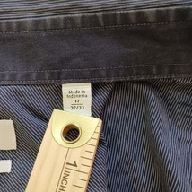 Calvin Klein Men's Adult Sz 17 32/33 Button Up Black Shirt Stripes Long Sleeve image 4