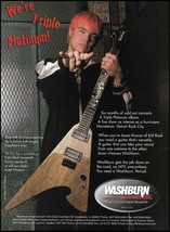 Kid Rock Band's Jason Krause Washburn Pop Top Korina PT Series guitar ad print - $4.23