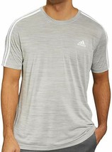 adidas 3 Stripe Tech Tee Moisture Wicking Fabric Relaxed Fit 1465164 (Grey,M) - £15.54 GBP