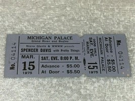 SPENCER DAVIS PRETTY THINGS 1975 UNUSED CONCERT TICKET MICHIGAN PALACE D... - £15.62 GBP