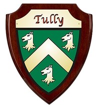 Tully Irish Coat of Arms Shield Plaque - Rosewood Finish - £34.35 GBP