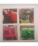 Set Of 4 Farm Tractors Country Ceramic Tile Coaster Decor - Homemade - $255.09 MXN