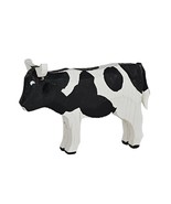 Vintage Erzgebirge Emil Helbig Bull Black White Cow Wood Carved Miniature - £39.31 GBP