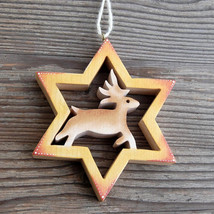 Star with Deer Wooden Wall Decoration - £27.00 GBP