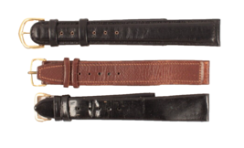 3 Vintage NOS Leather Watch Bands 11/16 Inch Brown and Black Leather Styles - £20.01 GBP