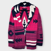 PENDLETON Southwest Aztec Tribal long line cardigan red/cream/black medium - $95.79