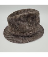 Vintage Pendleton Tweed Brown Grey Fedora Hat Wool Size Large Made in USA - £18.71 GBP