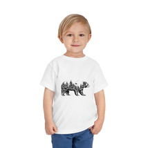 Custom Cotton Toddler T-Shirt: Forest Animal Silhouettes Bear Design - $19.57