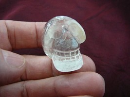 (HH103-E) clear white HUMAN SKULL QUARTZ CRYSTAL GEM skulls Brazil stone... - $22.99