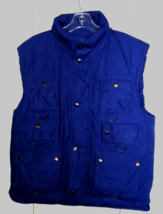 F. C. CHEN MEN'S BLUE VEST W/LOTS OF POCKETS-S-ZIP IN HOOD-BARELY WORN - $24.00