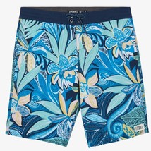 ONeill Boys Cruzer Boardshorts 28&quot; Waist Floral Print Swim Trunks Blue N... - $38.67