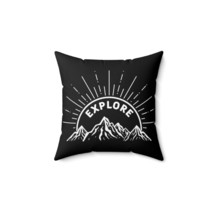 Mountain peak explore faux suede throw pillow cover 16x16 inch thumb200