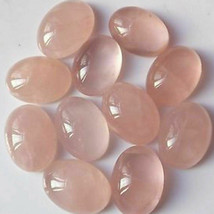 Gtl certified 10x12 mm oval natural rose quartz gemstone wholesale lot 100 pi... - £44.27 GBP