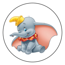 30 DUMBO STICKERS ENVELOPE SEALS LABELS 1.5&quot; ROUND PARTY FAVORS CUSTOM MADE - £6.00 GBP