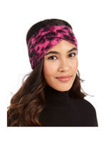 DKNY Womens Headband Fuzzy Animal Print Knit Twist Pink One Size $28 - NWT - £4.30 GBP