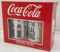 It&#39;s the Real Thing Coca Cola Soda Coke 2 Ceramic Mug Set - £7.88 GBP