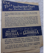 Bucilla Glossilla Flosses Instruction Chart 1940s - €1,72 EUR