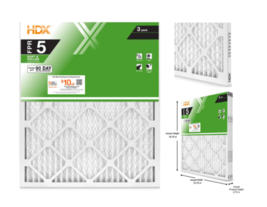 16 x 20 x 1 Standard Pleated Air Filter FPR 5, 3-Pack, Air Filters Replacement - $16.89