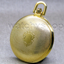 Pocket Watch Gold  Color 42 MM Brass for Men with Roman Numbers Fob Chain P259 - £18.37 GBP