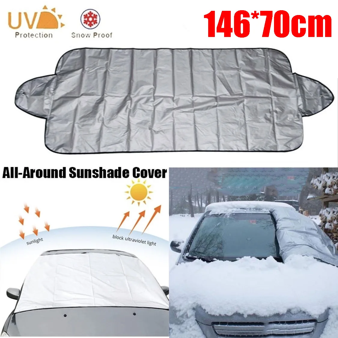 Car Windshield Cover Anti-UV Snowproof Full Protection Double Sided Windscreen - £12.17 GBP
