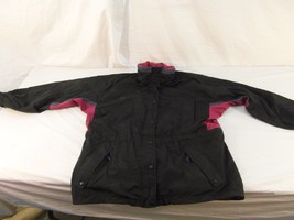Adult Women&#39;s Columbia Sportswear Black Purple Hooded Vintage Winter Coat 30771 - £22.29 GBP