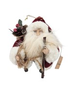 Handcrafted TJ Collection Santa Claus Figurine Staff Sack Display Decora... - $13.86