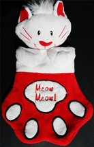 Christmas Stocking Kitten Kitty Cat Meow Meow Stuffed  Animal Head Soft NEW - £15.28 GBP
