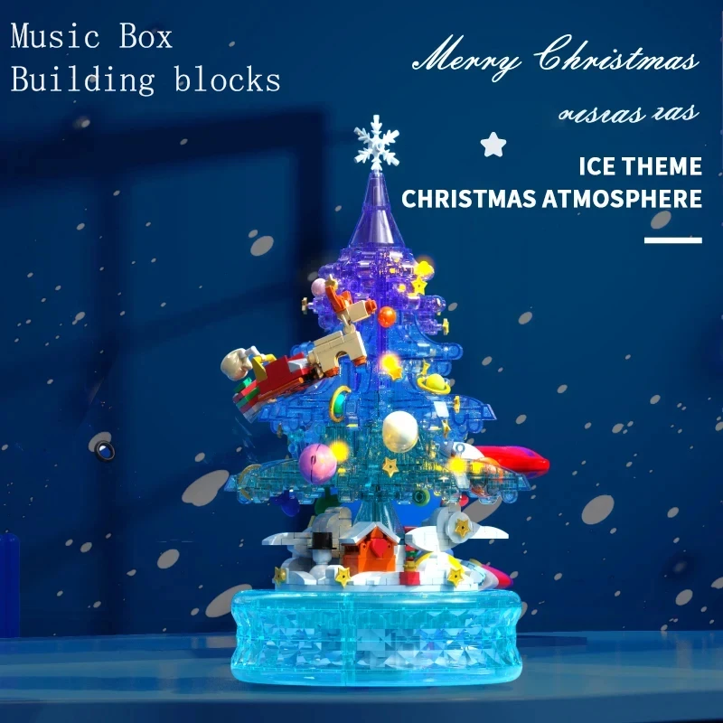 Fantasy Christmas Tree Music Box Building Blocks Romantic Lighting Music Box - £46.75 GBP