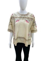 Isabel Marant Floral Dante Embroidered Silk Crepe De Chine Blouse Tunic Top L 40 - £147.67 GBP