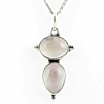 Fait Main 925 Argent Sterling Collier Naturel Rose Quartz Décontracté Usure - £35.09 GBP