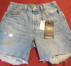 NWT Levi&#39;s 501 Shorts Size 29 High Rise Denim Distressed - £16.54 GBP