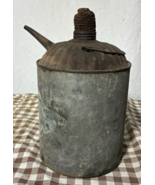 Vintage Galvanized Metal Gas Kerosene Can Metal Handle with Corn Cob Cork - $24.75