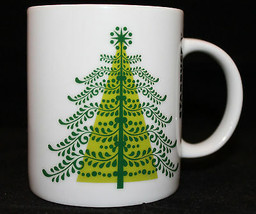 Starbucks Coffee 2011 White Green Tree 10fl oz CoffeeTea Mug Cup Rare Christmas - $44.40