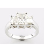 2.07 Karat Prinzessin Diamantschliff 18k Weiss Gold 3-Stone Verlobungsri... - $6,386.37