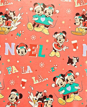 2 Rolls Pink Minnie and Mickey Christmas Gift Wrapping Paper 40 sq ft Total - $8.00
