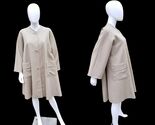 Vintage 50s Mireille Gournay haute couture Paris Trapeze Swing Khaki Tre... - $346.50