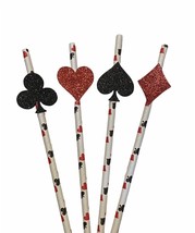 Card Suit Straws, Casino Straws, Card Straws, Las Vegas Party, Casino Pa... - $10.40
