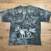 Wolf Pack Mountain Tie Dye Tee Shirt Size XL Blue Gray Outdoors Back To Earth - £15.28 GBP