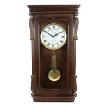 Bedford Clock Collection Chestnut Chiming Pendulum Wall Clock - $131.74