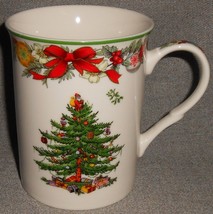 Spode CHRISTMAS TREE PATTERN  12oz MUG Holly/Ribbon Border - £15.57 GBP