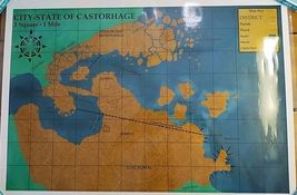 Laminated Frog God Games City-State Castorhage RPG Grided Map - $16.61 CAD