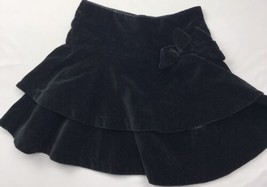 Gymboree Black Velvet Skirt Sz 4 Retired Ruffled Satin Lined Dressy - $28.82