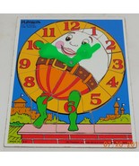 Vintage 198 Playskool 178 &quot;Time Teacher&quot; Wooden Frame Puzzle 16 Pieces Rare - $32.97