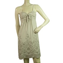 BCBG Max Azria Beige White Stripes Spaghetti Straps Mini Length Dress si... - $123.75