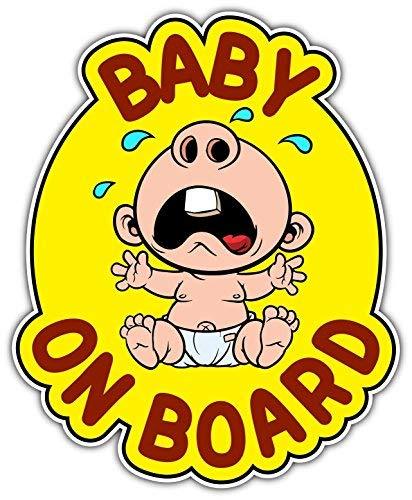 Baby On Board Car Sign Crying Vinyl Decal - Full Color Printed - (size: ... - $3.95