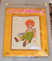 Carrot Top Boy Sunset Stitchery Crewel Kit 14" x 18" Unopened - $21.49