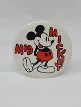 Mod Mickey Mouse Original BENAY-ALBEE White Background Button Walt Disney - £11.86 GBP