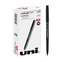 Uniball Onyx Rollerball Stick Pen 12 Pack, 0.5mm Micro Red Pens, Gel Ink... - £14.05 GBP