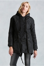 New NWT Womens $348 Parka Sherpa Designer True Religion Jeans Black XS Hood Coat - £270.91 GBP